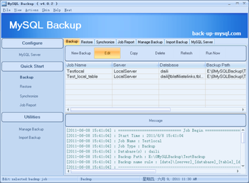 MySQL Backup screenshot