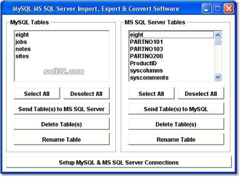 MySQL MS SQL Server Import, Export & Convert Software screenshot 2