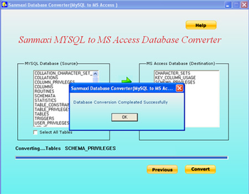 MYSQL to MS Access Database Converter Program screenshot