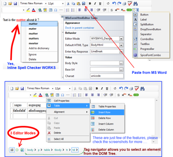 .NET Win HTML Editor Control screenshot