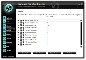 NETGATE Registry Cleaner screenshot 4
