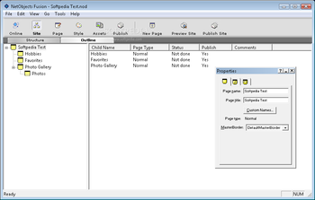 NetObjects Fusion Essentials screenshot