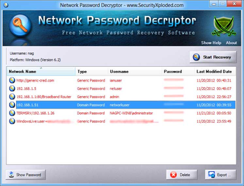 Network Password Decryptor Portable screenshot 2