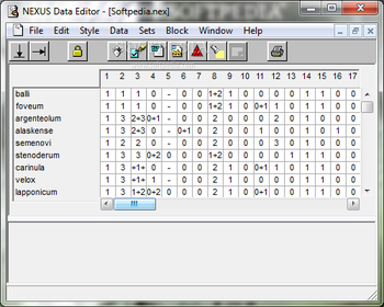 NEXUS Data Editor screenshot