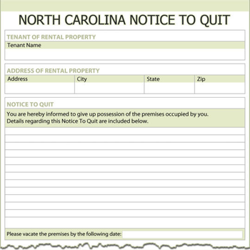 North Carolina Notice To Quit screenshot