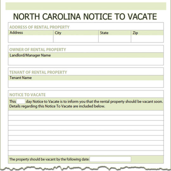 North Carolina Notice To Vacate screenshot