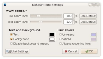 NoSquint screenshot