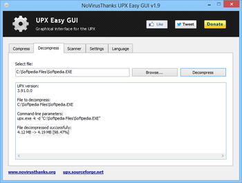 NoVirusThanks UPX Easy GUI screenshot 2
