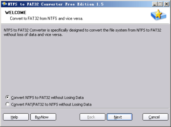 NTFS to FAT32 Converter screenshot
