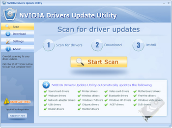 NVIDIA Drivers Update Utility For Windows 7 screenshot