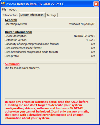 nVidia Refresh Rate Fix MKII screenshot