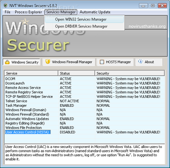 NVT Windows Securer screenshot 2
