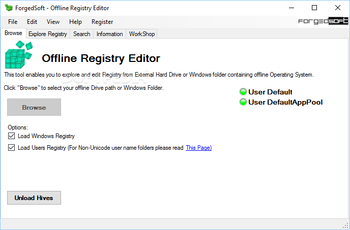 Offline Registry Editor screenshot