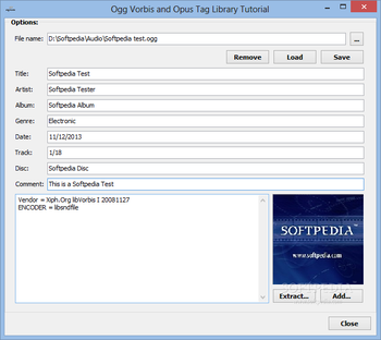 Ogg Vorbis and Opus Tag Library screenshot