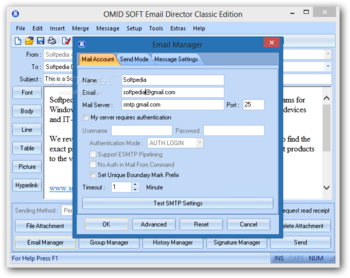 OMID SOFT Email Director Classic Edition screenshot 7