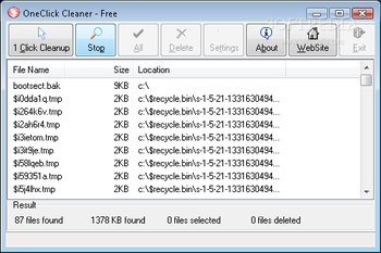 OneClick Cleaner screenshot