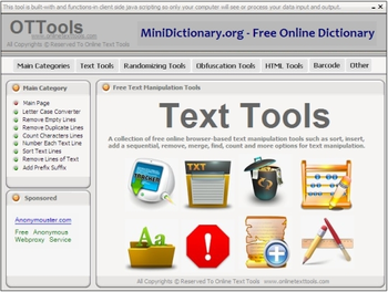 Online Text Tools screenshot