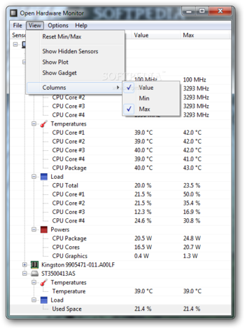 Open Hardware Monitor screenshot 3