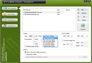 OpooSoft XPS To IMAGE GUI Command Line screenshot 2