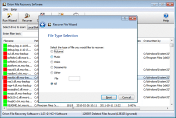 Orion File Recovery Free screenshot