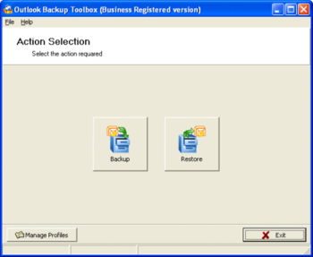 Outlook Backup Toolbox screenshot