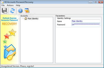 Outlook Express Accounts Password Recovery screenshot