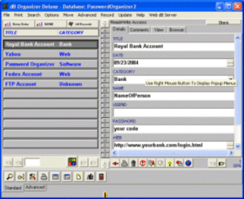 Password Organizer Deluxe screenshot 2