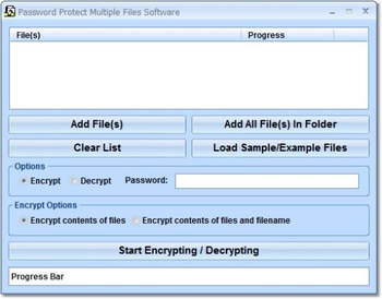 Password Protect Multiple Files Software screenshot