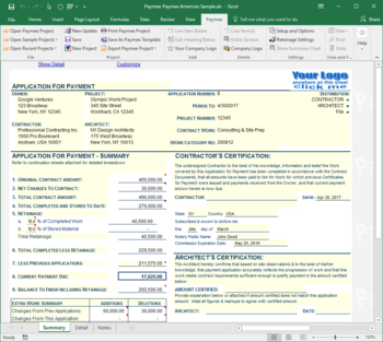 Payment Application Made Easy for Excel screenshot