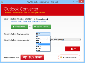 PCVARE Outlook Converter screenshot 2
