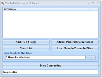 PCX To PNG Converter Software screenshot