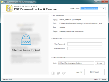 PDF Password Locker and Remover screenshot