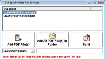 PDF Split Multiple Files Software screenshot