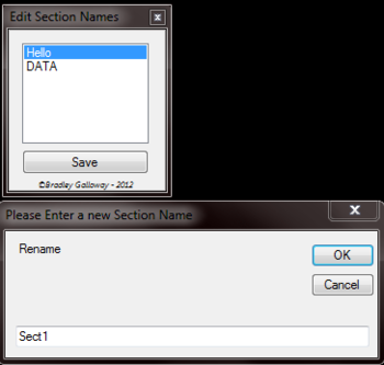 PE Section Name Modifier screenshot