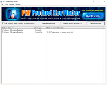 PKF Product Key Finder screenshot