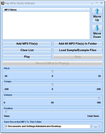 Play MP3s Slowly Software screenshot