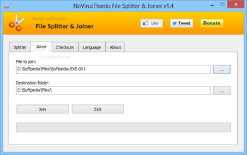 Portable NoVirusThanks File Splitter & Joiner screenshot 2