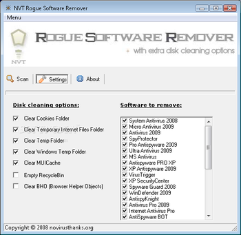 Portable NVT Rogue Software and Fake.Alert Remover screenshot