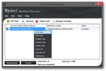 Portable Synei Backup Manager screenshot 3