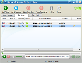 PrettyMay Call Recorder for Skype Basic screenshot 2