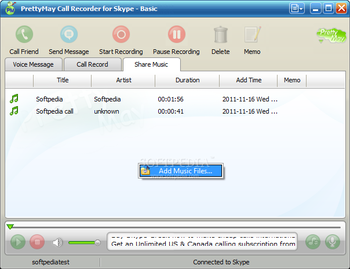 PrettyMay Call Recorder for Skype Basic screenshot 3