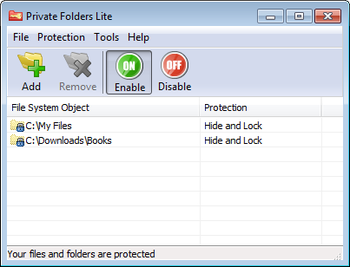 Private Folders Lite screenshot