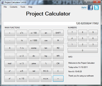 Project Calculator screenshot