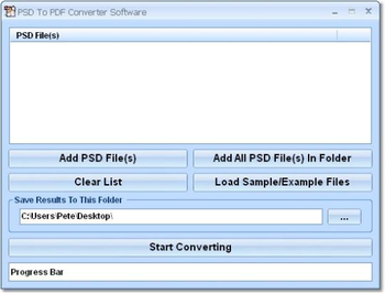 PSD To PDF Converter Software screenshot