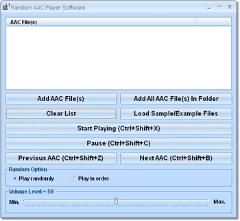 Random AAC Player Software screenshot