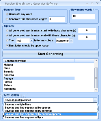 Random English Word Generator Software screenshot 2