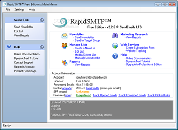 RapidSMTP Free Edition screenshot
