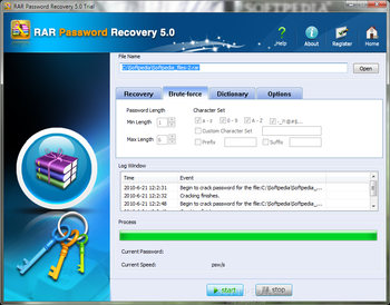 RAR Password Recovery screenshot 2