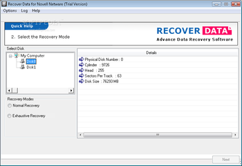 Recover Data for Novell Netware screenshot