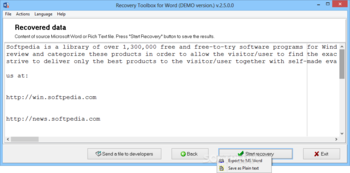 Recovery Toolbox for Word screenshot 2